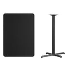 Table de bar rectangulaire en stratifié Emma et Oliver 30x42 avec base 23.5x29.5