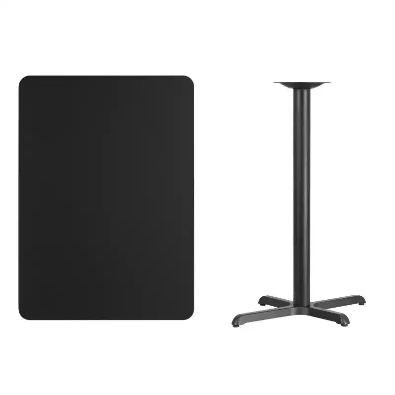 Table de bar rectangulaire en stratifié Emma et Oliver 30x42 avec base 23.5x29.5