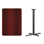 Table de bar rectangulaire en stratifié Emma et Oliver 30x42 avec base 23.5x29.5