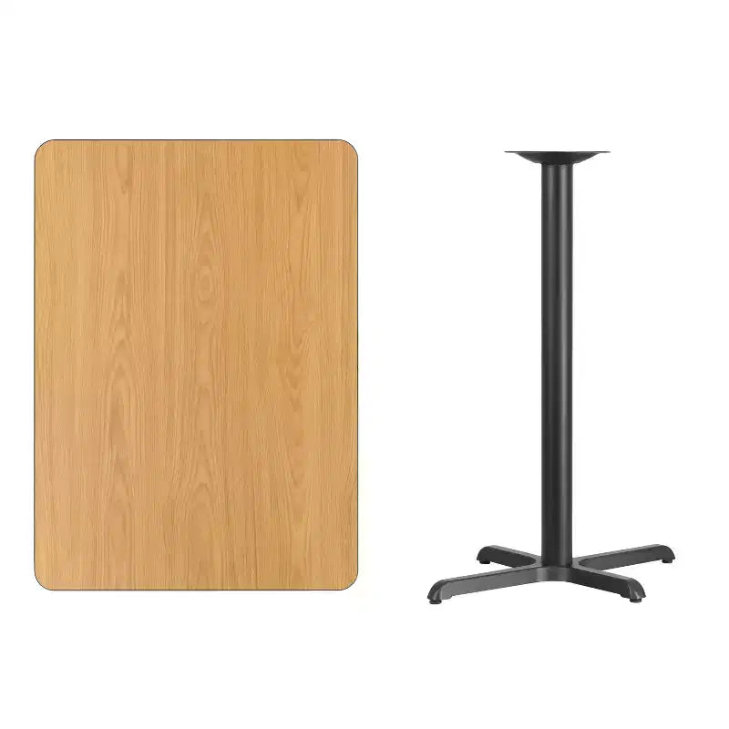 Table de bar rectangulaire en stratifié Emma et Oliver 30x42 avec base 23.5x29.5