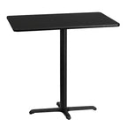 Table de bar rectangulaire en stratifié Emma et Oliver 30x42 avec base 23.5x29.5