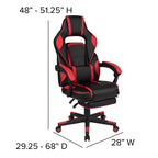 Bureau de jeu Flash Furniture avec porte-gobelet/crochet pour casque/2 trous de gestion des câbles et fauteuil de jeu inclinable avec accoudoirs et repose-pieds