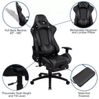 Ensemble de bureau gaming Emma et Oliver - Support de tasse/casque/Inclinable et repose-pieds