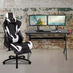 Ensemble de bureau gaming Emma et Oliver - Support de tasse/casque/Inclinable et repose-pieds