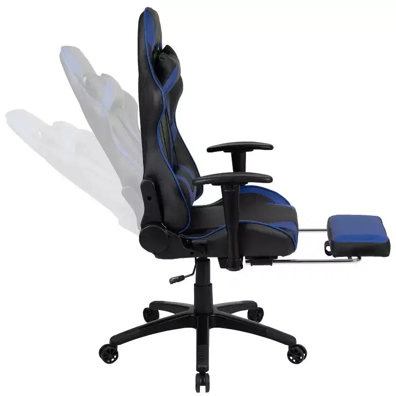 Ensemble de bureau gaming Emma et Oliver - Support de tasse/casque/Inclinable et repose-pieds