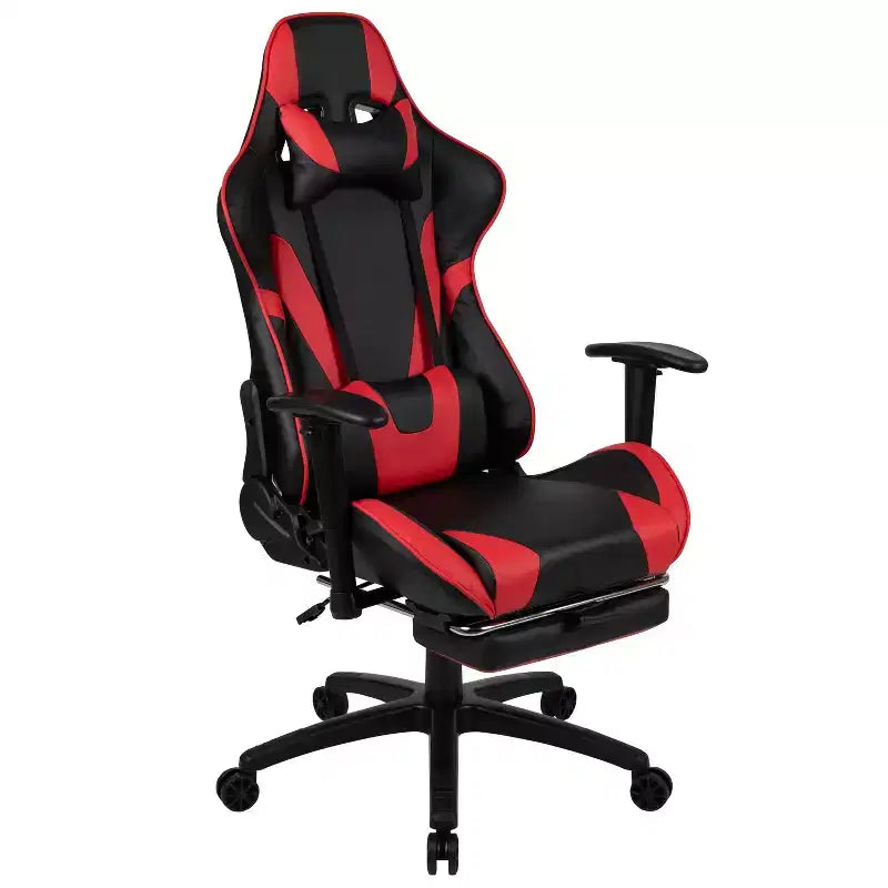 Ensemble de bureau gaming Emma et Oliver - Support de tasse/casque/Inclinable et repose-pieds