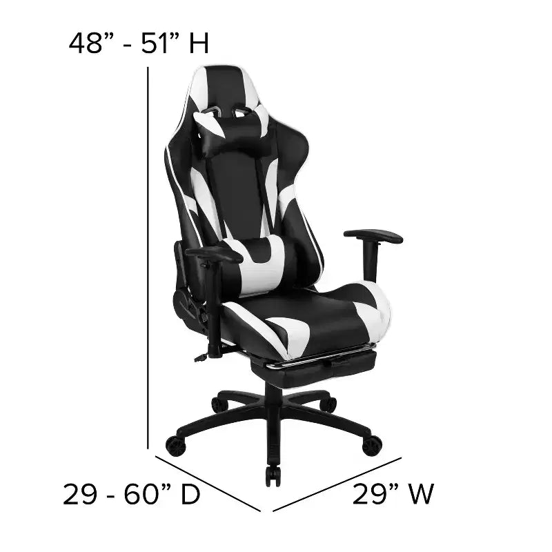 Ensemble de bureau gaming Emma et Oliver - Support de tasse/casque/Inclinable et repose-pieds
