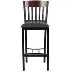 Tabouret de bar de restaurant Emma et Oliver Vertical Back en métal/bois
