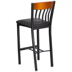Tabouret de bar de restaurant Emma et Oliver Vertical Back en métal/bois