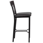 Tabouret de bar de restaurant Emma et Oliver Vertical Back en métal/bois