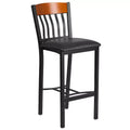 Tabouret de bar de restaurant Emma et Oliver Vertical Back en métal/bois