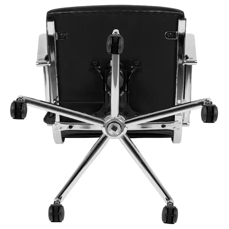 Fauteuil de bureau pivotant exécutif à dossier haut Emma et Oliver en similicuir nervuré – Chaise de bureau