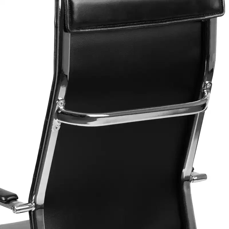 Fauteuil de bureau pivotant exécutif à dossier haut Emma et Oliver en similicuir nervuré – Chaise de bureau