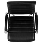 Fauteuil de bureau pivotant exécutif à dossier haut Emma et Oliver en similicuir nervuré – Chaise de bureau