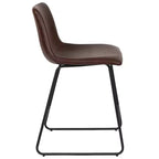 Tabourets de bar Emma et Oliver - Hauteur comptoir de cuisine - Lot de 2 - 61 cm - En similicuir