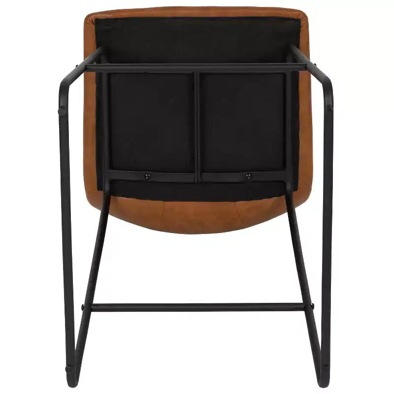 Tabourets de bar Emma et Oliver - Hauteur comptoir de cuisine - Lot de 2 - 61 cm - En similicuir