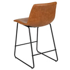 Tabourets de bar Emma et Oliver - Hauteur comptoir de cuisine - Lot de 2 - 61 cm - En similicuir