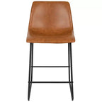 Tabourets de bar Emma et Oliver - Hauteur comptoir de cuisine - Lot de 2 - 61 cm - En similicuir