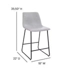 Tabourets de bar Emma et Oliver - Hauteur comptoir de cuisine - Lot de 2 - 61 cm - En similicuir