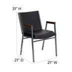 Chaise empilable d'accueil/visiteur à bras Emma and Oliver Heavy Duty