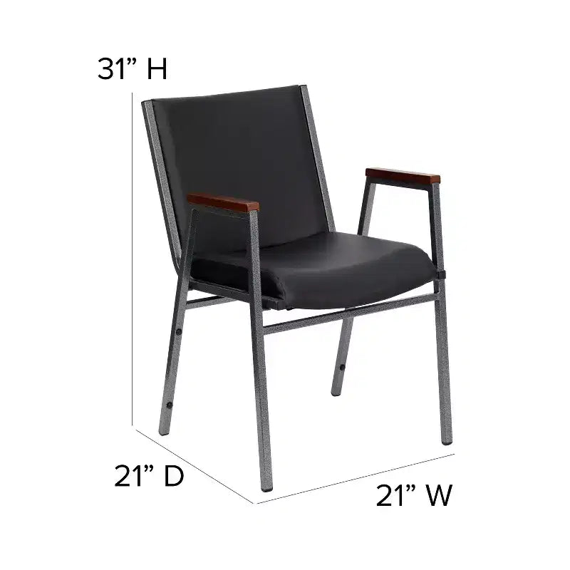 Chaise empilable d'accueil/visiteur à bras Emma and Oliver Heavy Duty