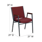 Chaise empilable d'accueil/visiteur à bras Emma and Oliver Heavy Duty