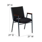 Chaise empilable d'accueil/visiteur à bras Emma and Oliver Heavy Duty