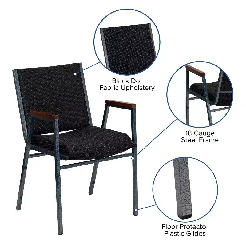 Chaise empilable d'accueil/visiteur à bras Emma and Oliver Heavy Duty