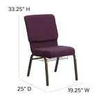 Emma et Oliver 18,5 W Fauteuil d'église/de réception avec porte-gobelet de communion