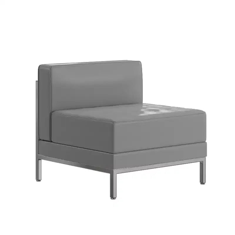 Emma and Oliver Contemporary Leather Reception Modular Middle Chair