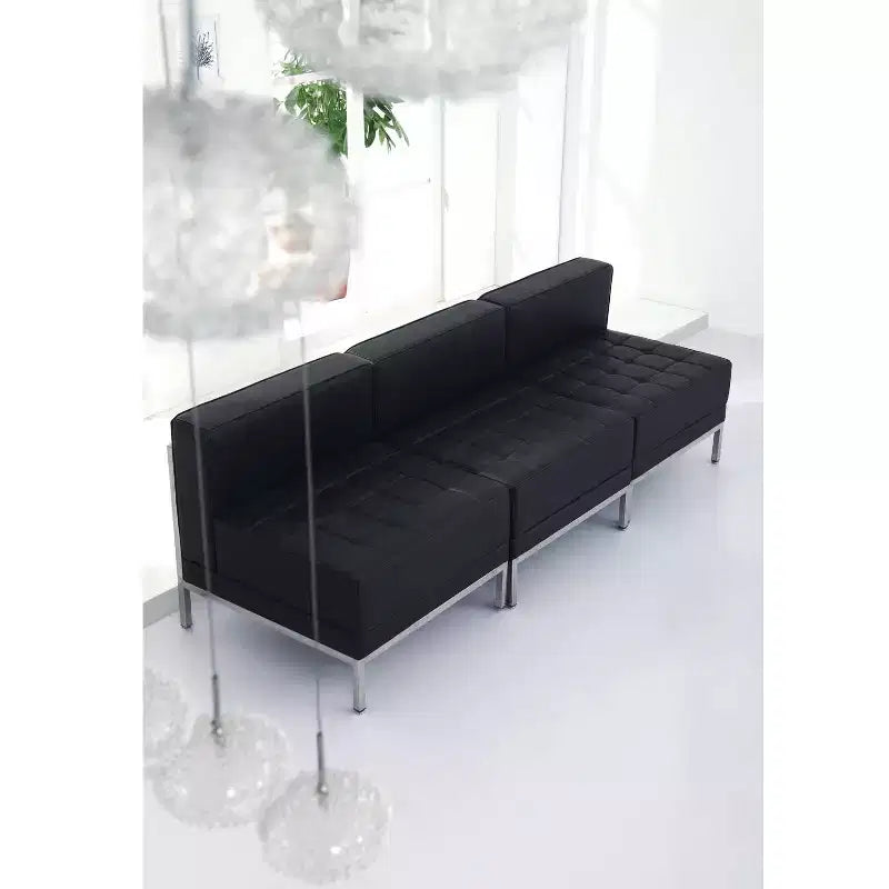 Chaise Modulaire Centrale en Cuir Emma et Oliver Contemporary pour Accueil
