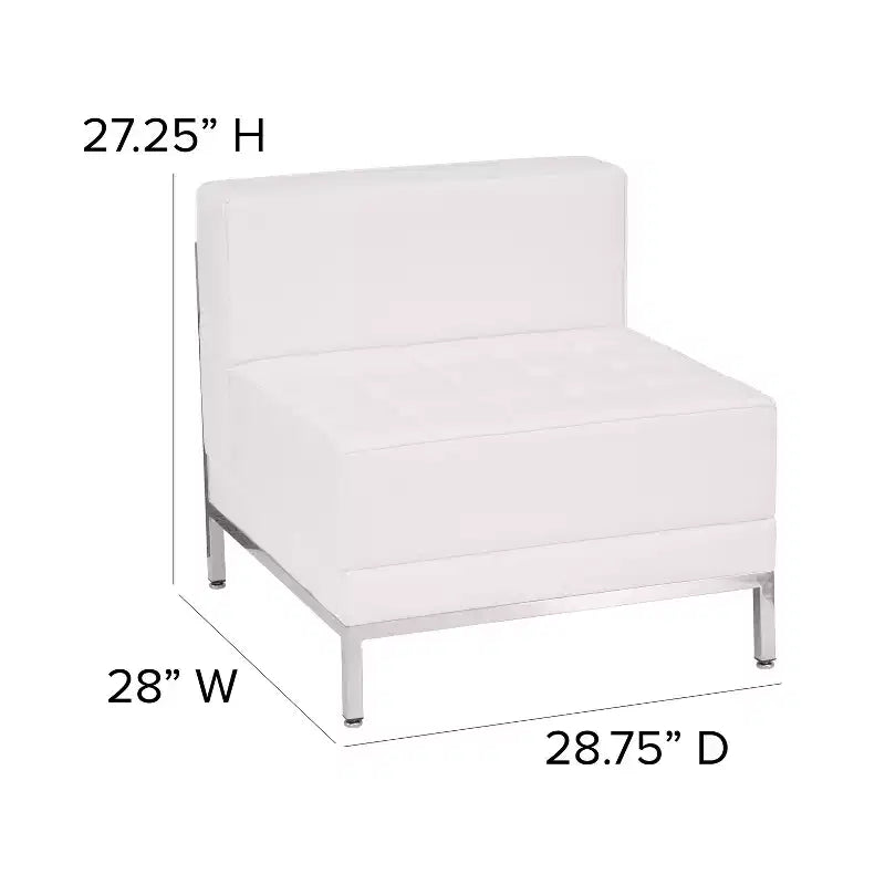 Chaise Modulaire Centrale en Cuir Emma et Oliver Contemporary pour Accueil