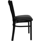 Chaise de salle à manger de restaurant en métal à dossier en X Emma et Oliver Black