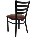 Chaise de salle à manger en métal à dossier échelle Emma et Oliver Black pour restaurant