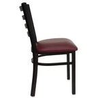 Chaise de salle à manger en métal à dossier échelle Emma et Oliver Black pour restaurant