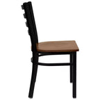 Chaise de salle à manger en métal à dossier échelle Emma et Oliver Black pour restaurant