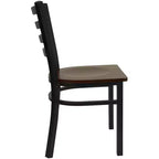 Chaise de salle à manger en métal à dossier échelle Emma et Oliver Black pour restaurant