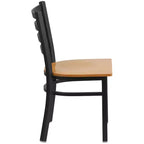 Chaise de salle à manger en métal à dossier échelle Emma et Oliver Black pour restaurant
