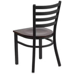 Chaise de salle à manger en métal à dossier échelle Emma et Oliver Black pour restaurant
