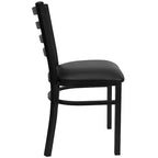 Chaise de salle à manger en métal à dossier échelle Emma et Oliver Black pour restaurant