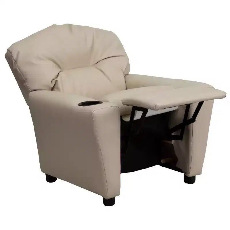 Fauteuil inclinable contemporain pour enfants Emma et Oliver avec porte-gobelet