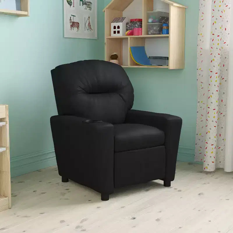 Fauteuil inclinable contemporain pour enfants Emma et Oliver avec porte-gobelet