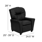 Fauteuil inclinable contemporain pour enfants Emma et Oliver avec porte-gobelet