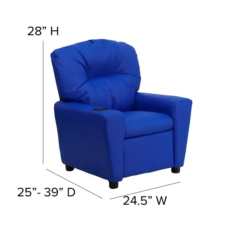 Fauteuil inclinable contemporain pour enfants Emma et Oliver avec porte-gobelet