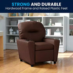 Fauteuil inclinable contemporain pour enfants Emma et Oliver avec porte-gobelet