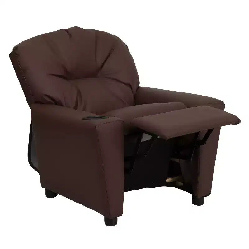Fauteuil inclinable contemporain pour enfants Emma et Oliver avec porte-gobelet