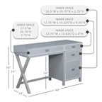 Bureau avec rangement latéral Peggy - Linon