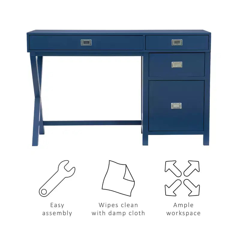 Bureau avec rangement latéral Peggy - Linon