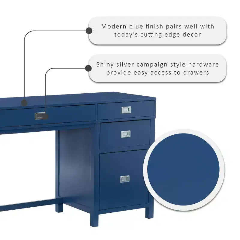 Bureau avec rangement latéral Peggy - Linon