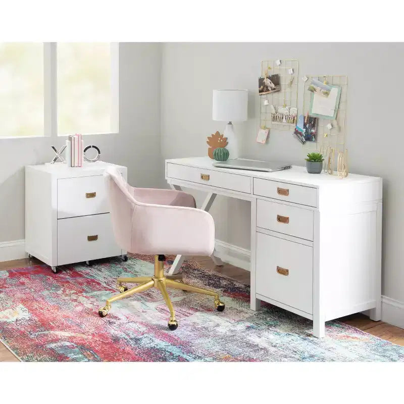 Bureau avec rangement latéral Peggy - Linon